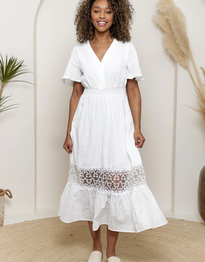 Angel Eye Angelina Lace Panel Detail Midi Dress