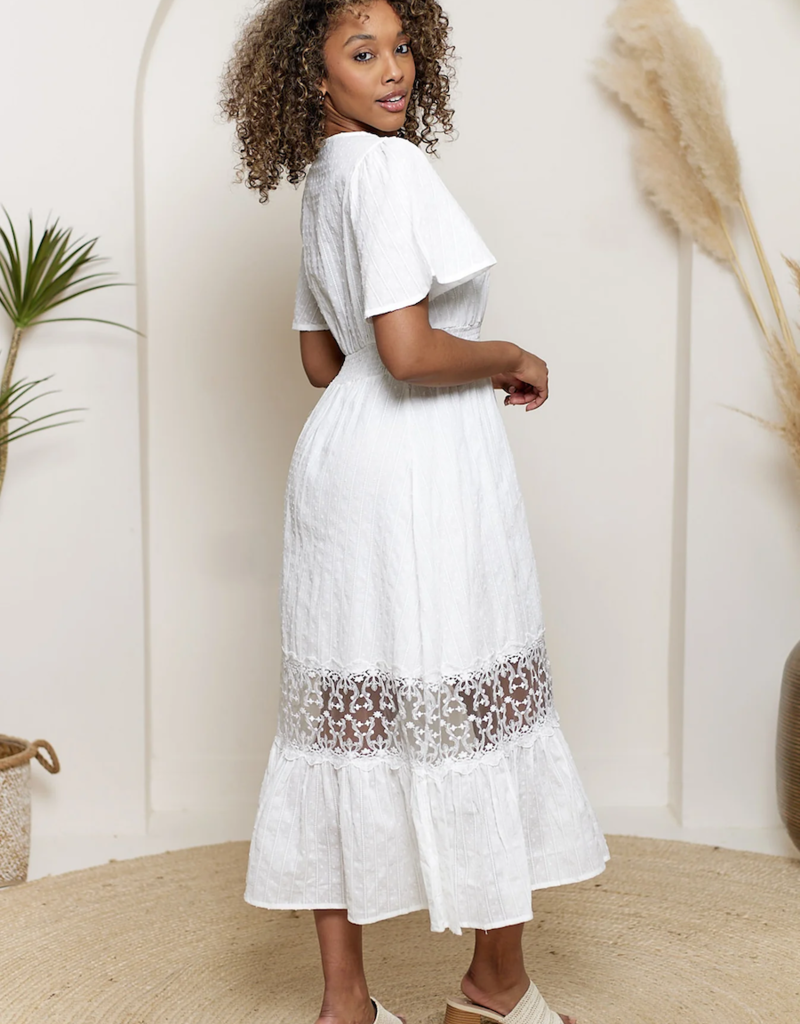 Angel Eye Angelina Lace Panel Detail Midi Dress