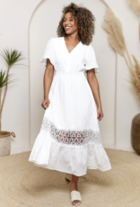 Angel Eye Angelina Lace Panel Detail Midi Dress