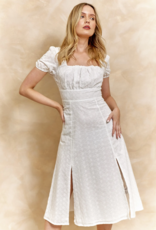 Angel Eye Medlar Cotton Broderie Puff Sleeve Midi Dress