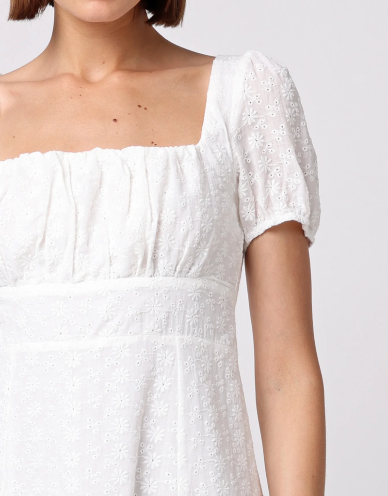 Angel Eye Medlar Cotton Broderie Puff Sleeve Midi Dress