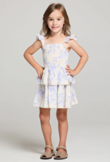 Saltwater Luxe Kids Raynbow Dress in Bluebell Floral