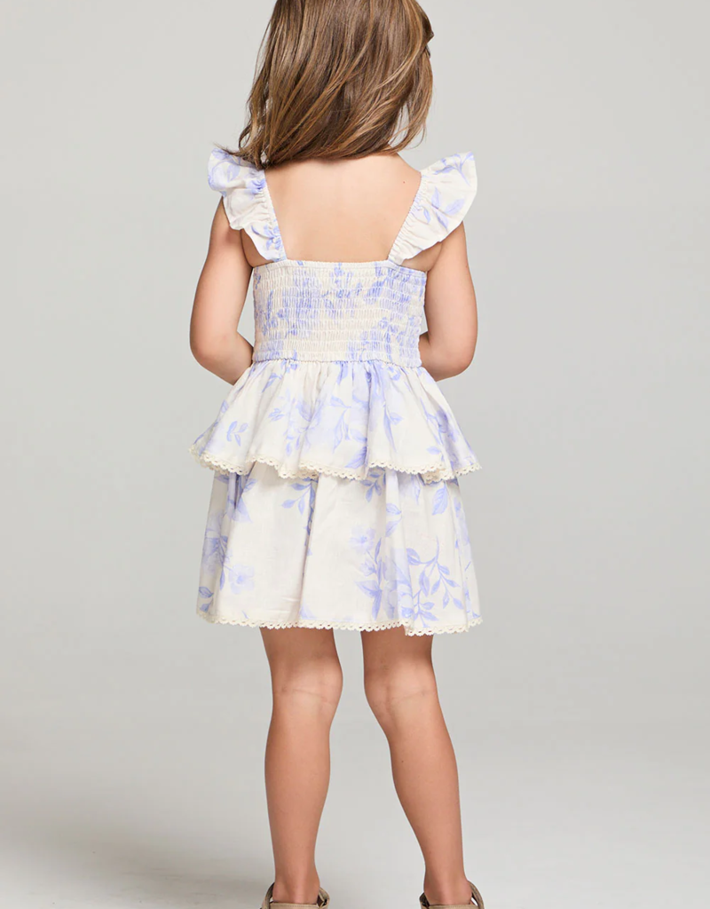 Saltwater Luxe Kids Raynbow Dress in Bluebell Floral