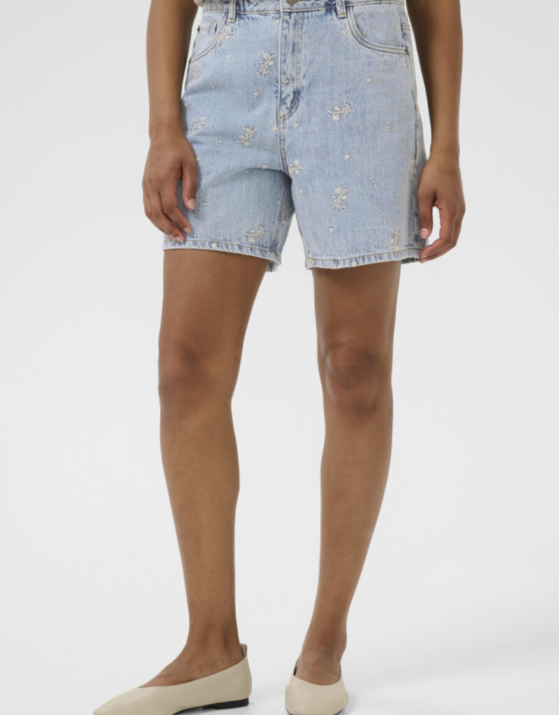 Kaffe Babeth Denim Shorts with Embroidery