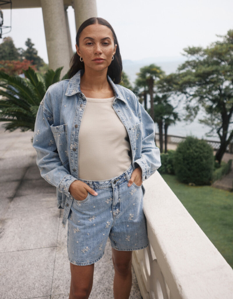 Kaffe Babeth Denim Shorts with Embroidery