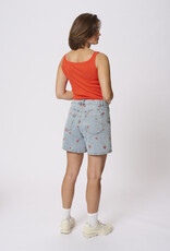 Kaffe Babeth Denim Shorts with Red Embroidery