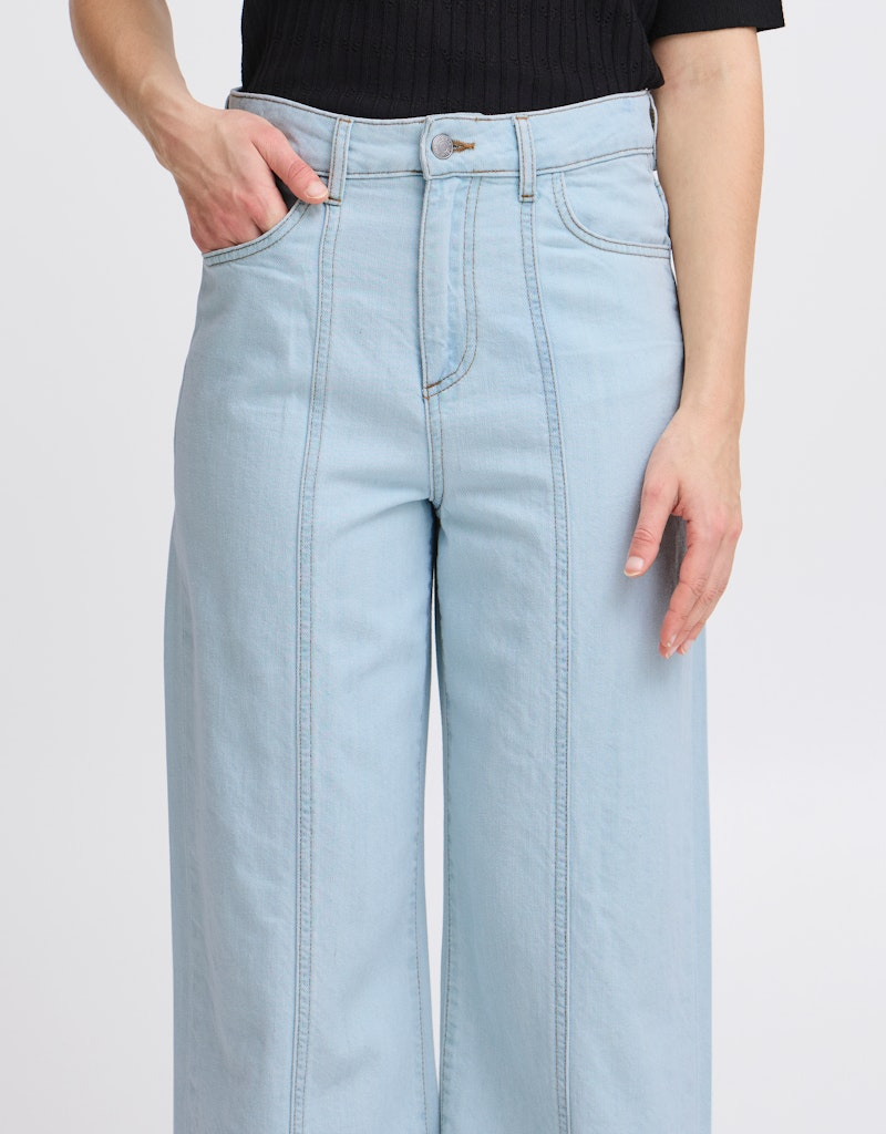 B.Young Lonia Soft Cotton Wide Leg Denim Pants
