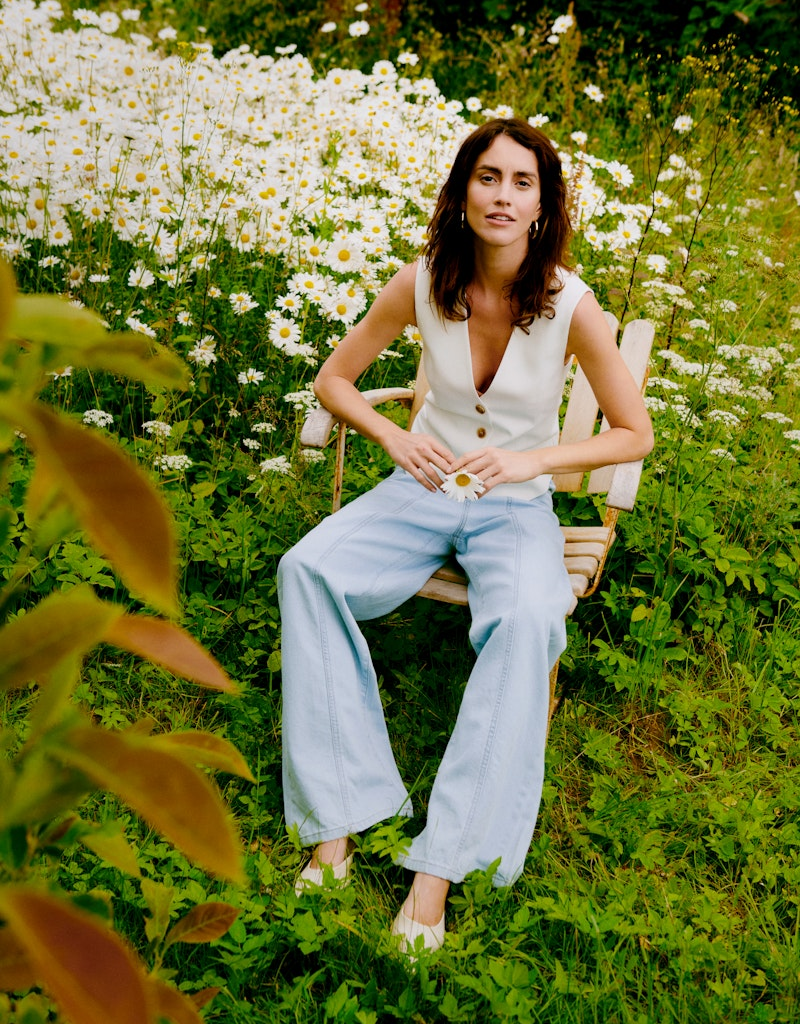 B.Young Lonia Soft Cotton Wide Leg Denim Pants