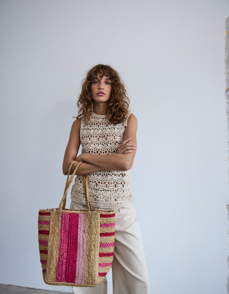 ICHI Dalira Woven Beach Bag