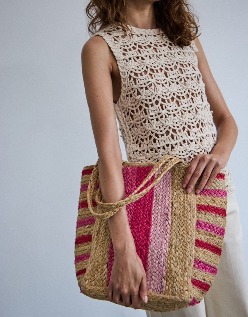 ICHI Dalira Woven Beach Bag