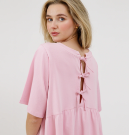 Brunette the Label Tiered T-Shirt Dress with Bows