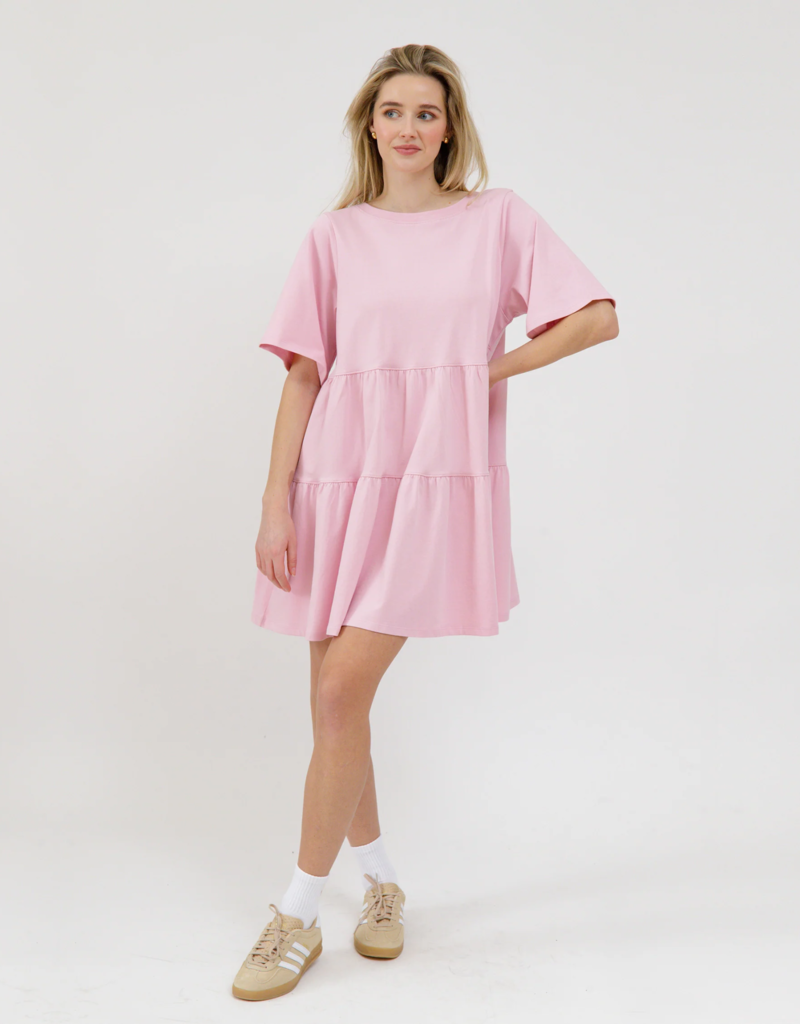 Brunette the Label Tiered T-Shirt Dress W/ Bows