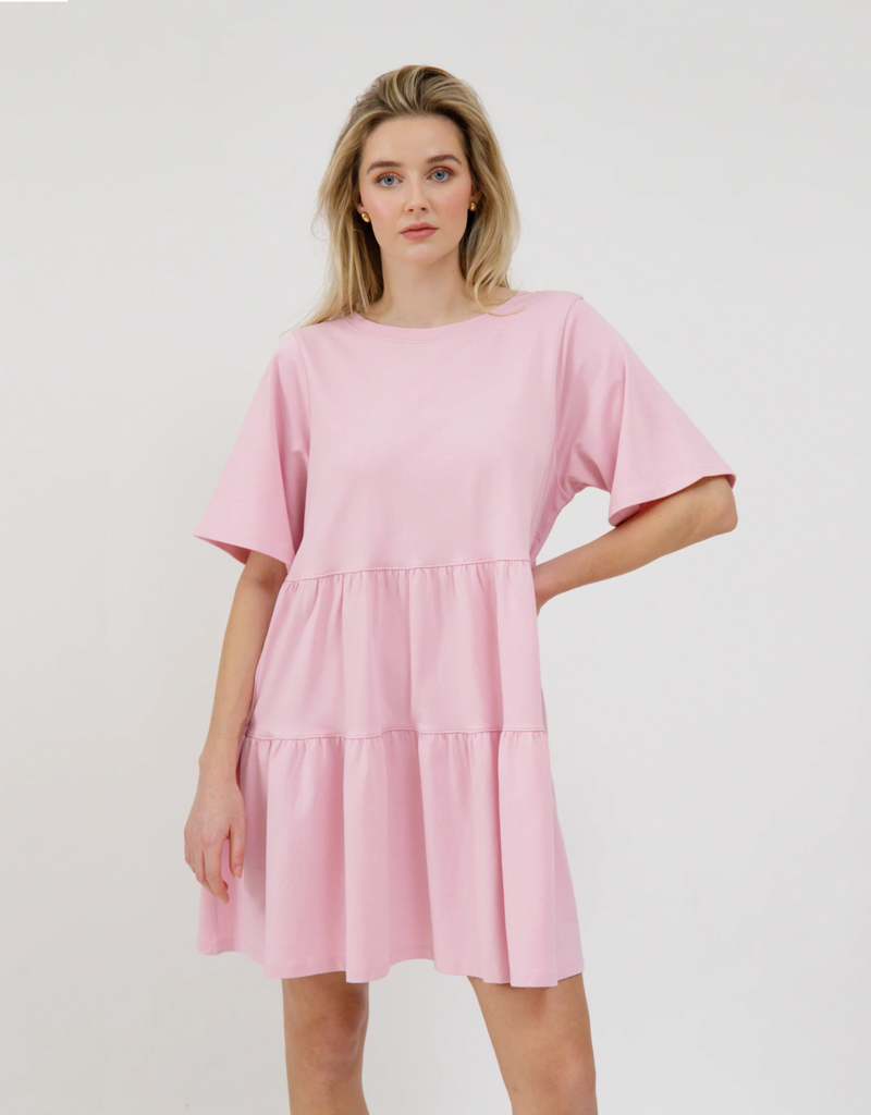 Brunette the Label Tiered T-Shirt Dress W/ Bows