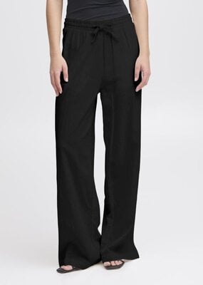 ICHI Linno Black Linen Blend Pant