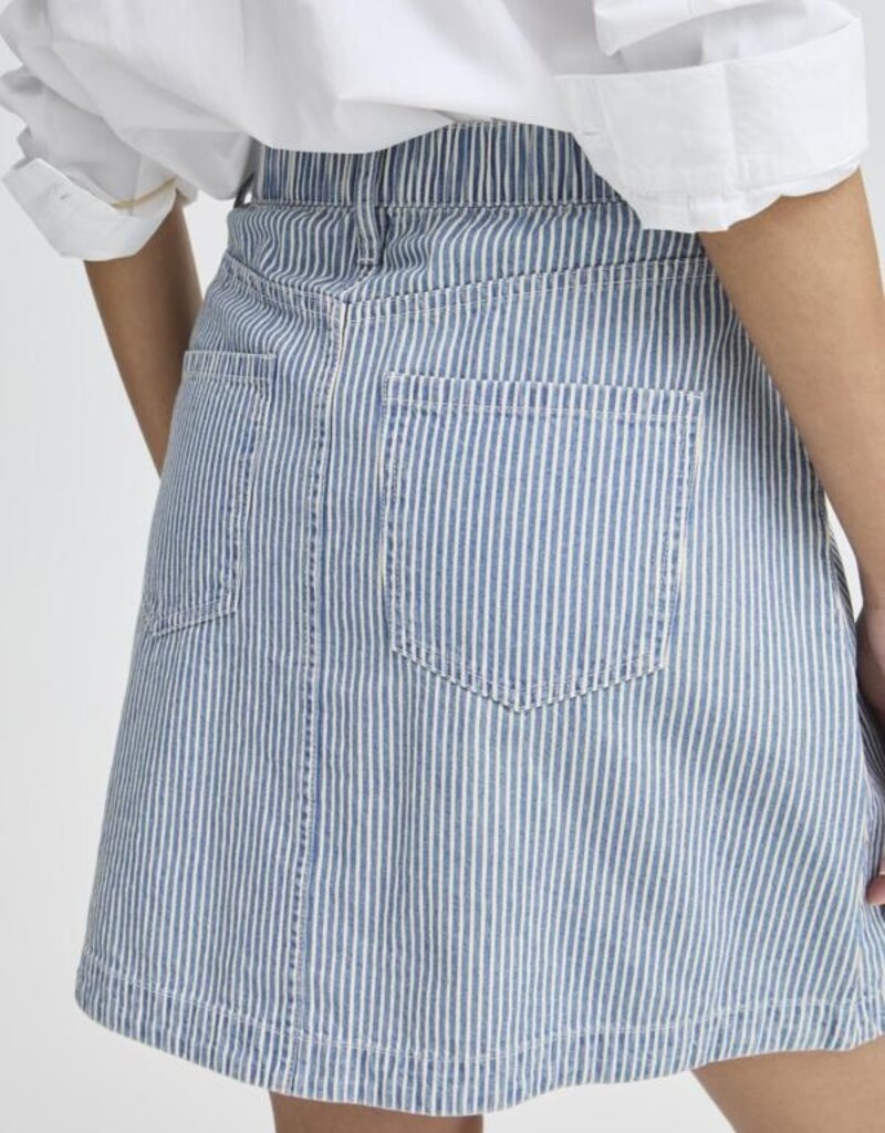B.Young Laro Striped Denim Skirt