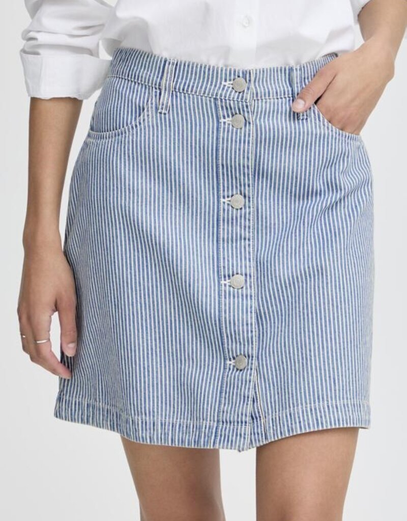 B.Young Laro Striped Denim Skirt