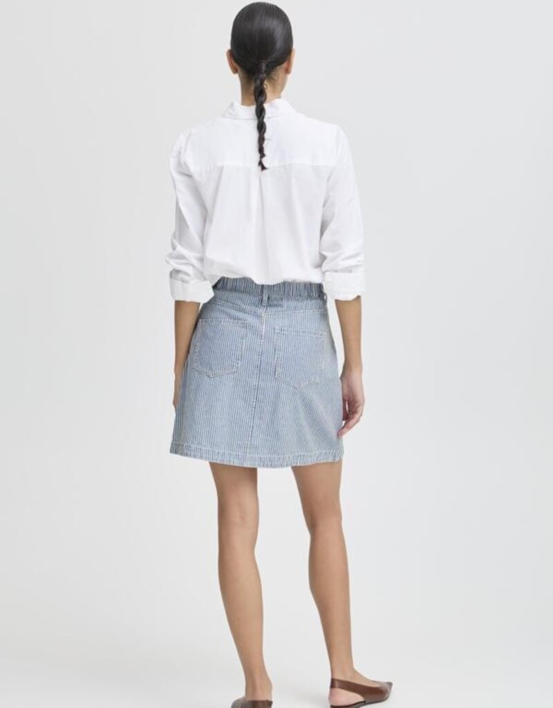 B.Young Laro Striped Denim Skirt