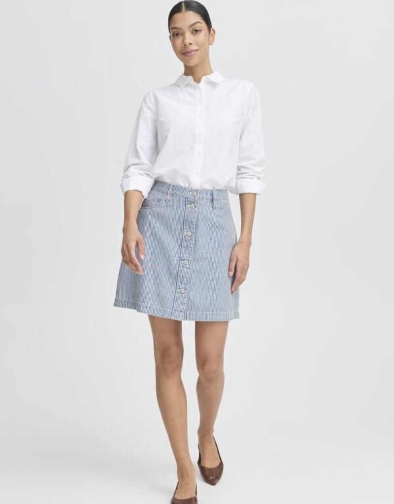 B.Young Laro Striped Denim Skirt