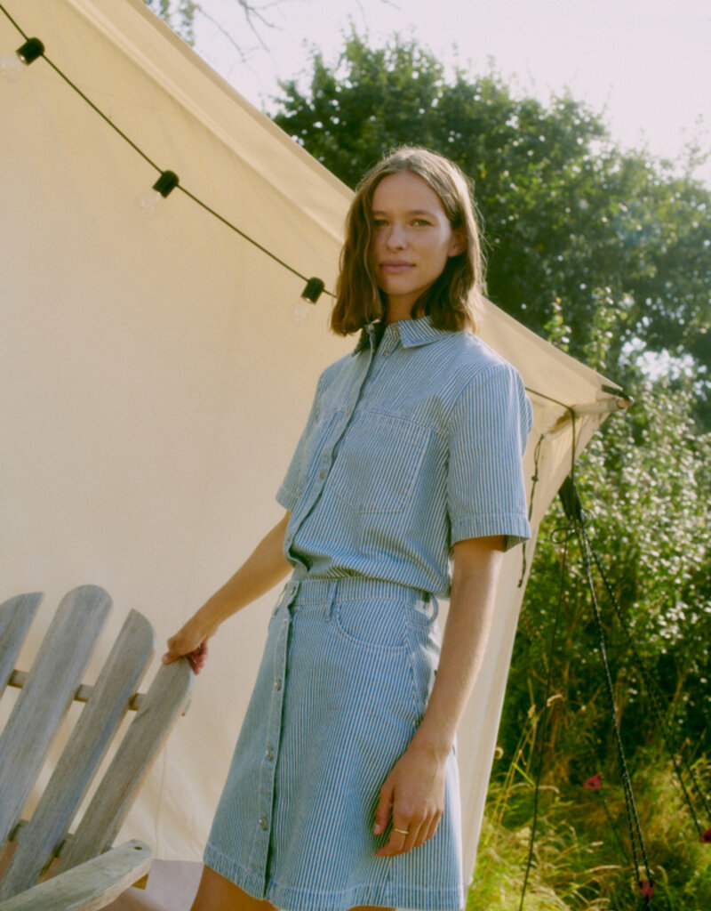 B.Young Laro Striped Denim Skirt