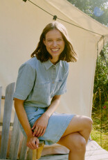 B.Young Laro Striped Denim Skirt