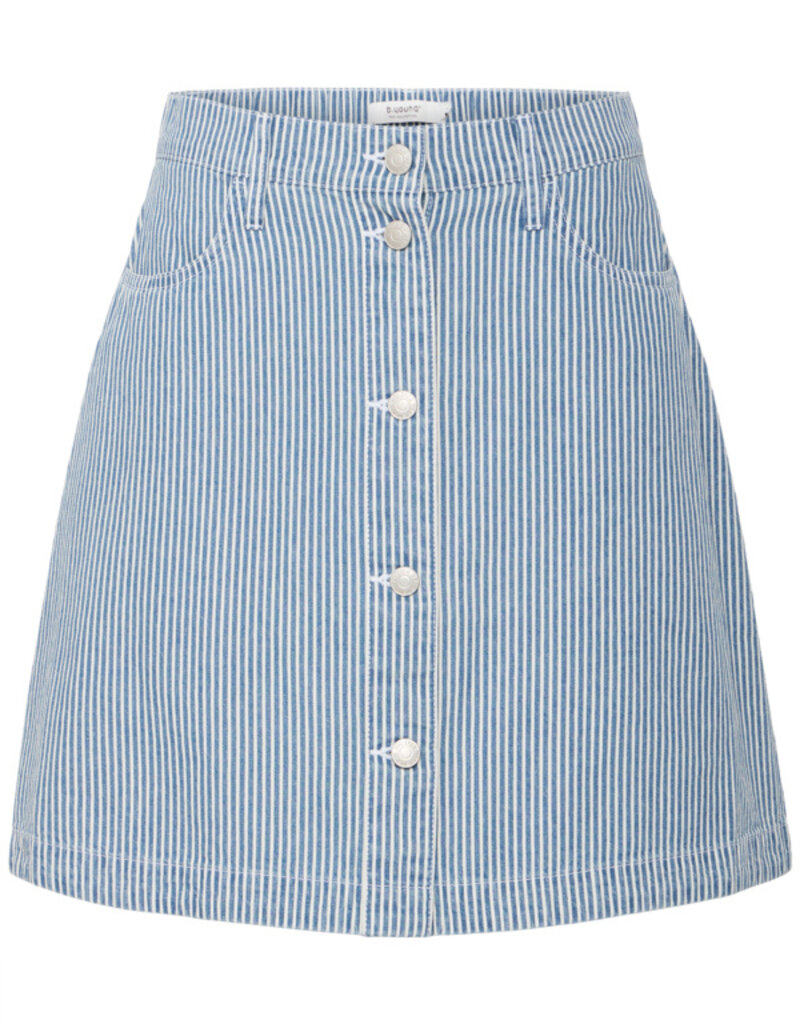 B.Young Laro Striped Denim Skirt