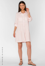 Velvet Heart Bree Roll-Tab Tiered Dress in Pink Mist