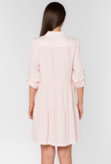 Velvet Heart Bree Roll-Tab Tiered Dress in Pink Mist