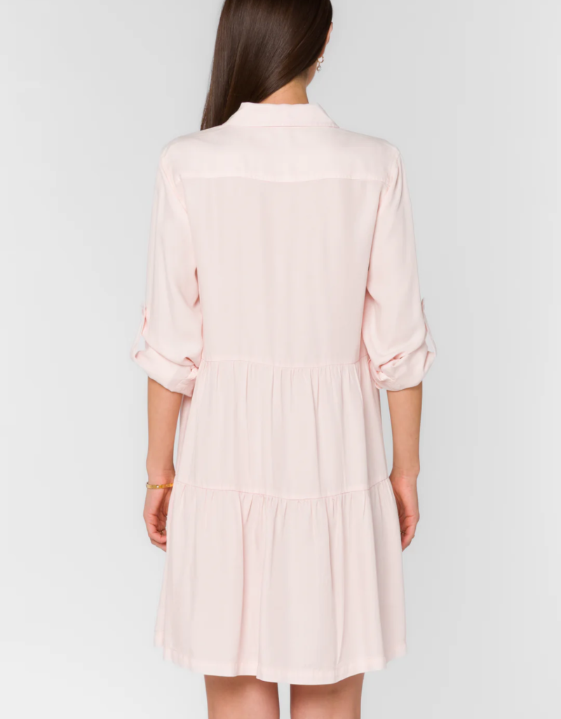 Velvet Heart Bree Roll-Tab Tiered Dress in Pink Mist