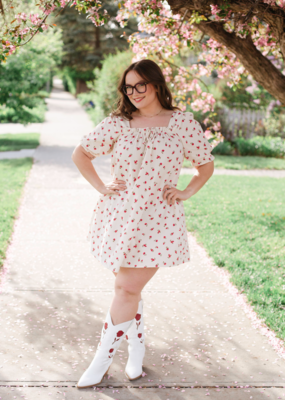 ICHI Rosey Cotton Mini Dress