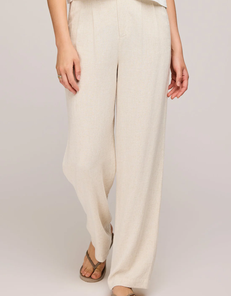 Gentle Fawn Elliot Linen Blend Pants in Cream Linen