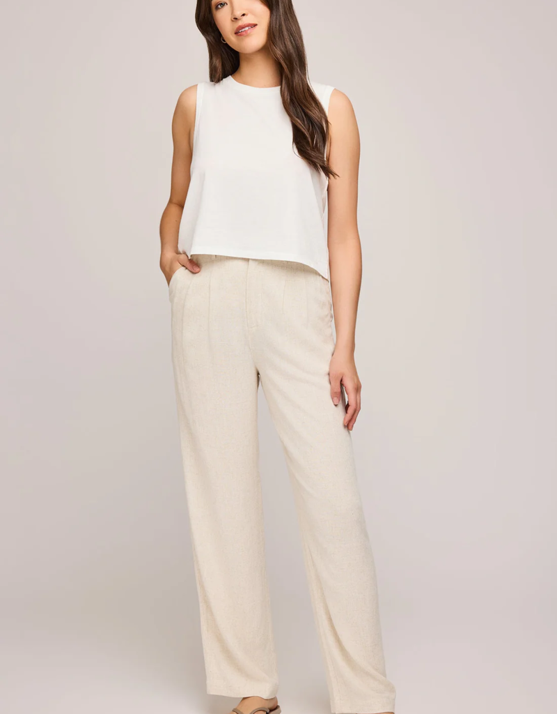 Gentle Fawn Elliot Linen Blend Pants in Cream Linen
