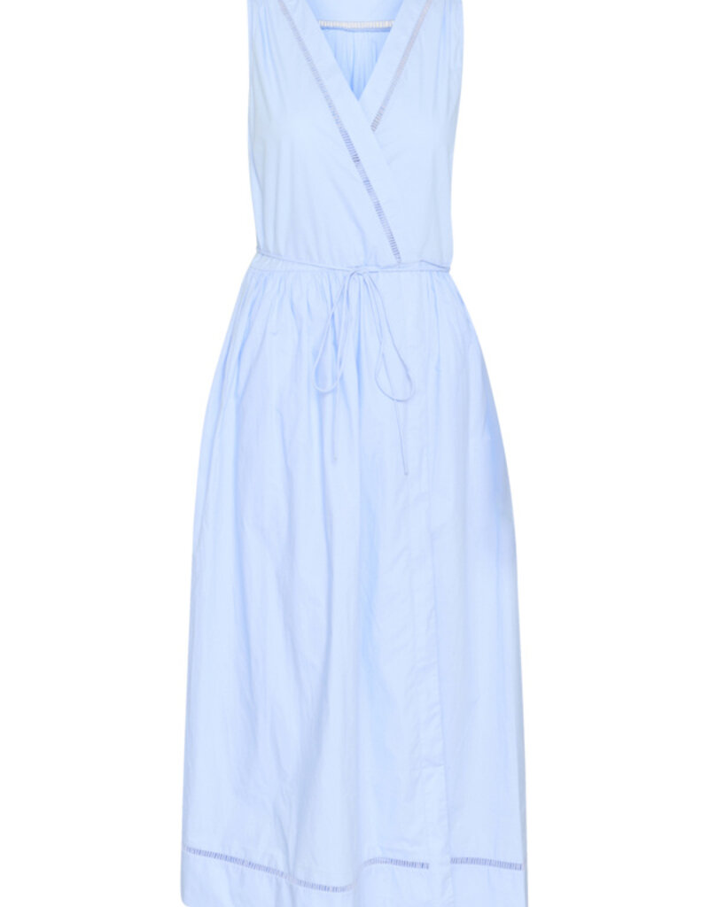 InWear Furla Cotton Poplin Wrap Dress In Blue