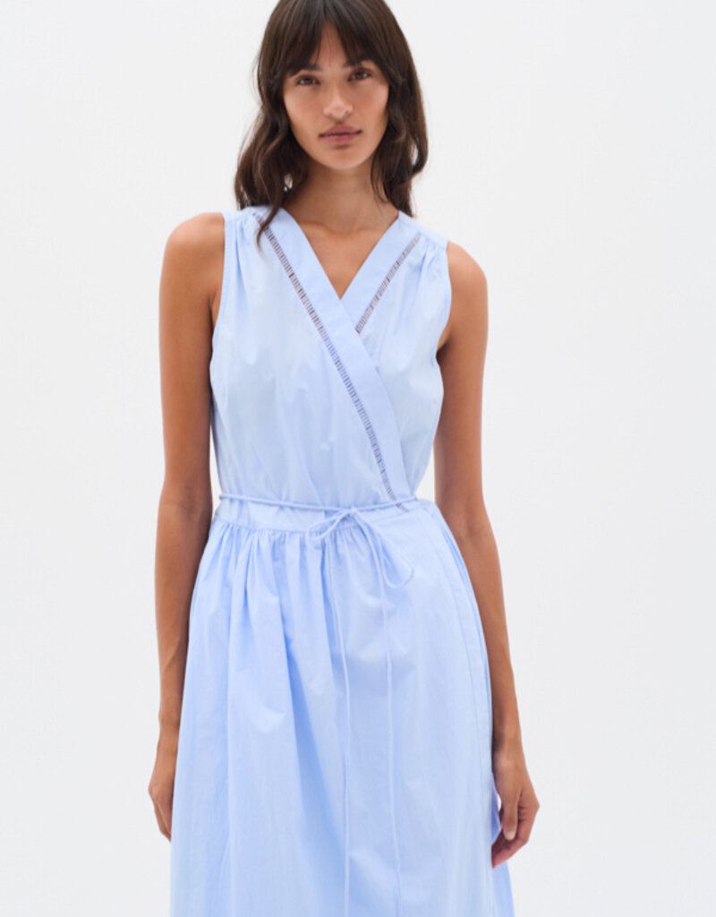 InWear Furla Cotton Poplin Wrap Dress In Blue