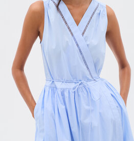 InWear Furla Cotton Poplin Wrap Dress In Blue