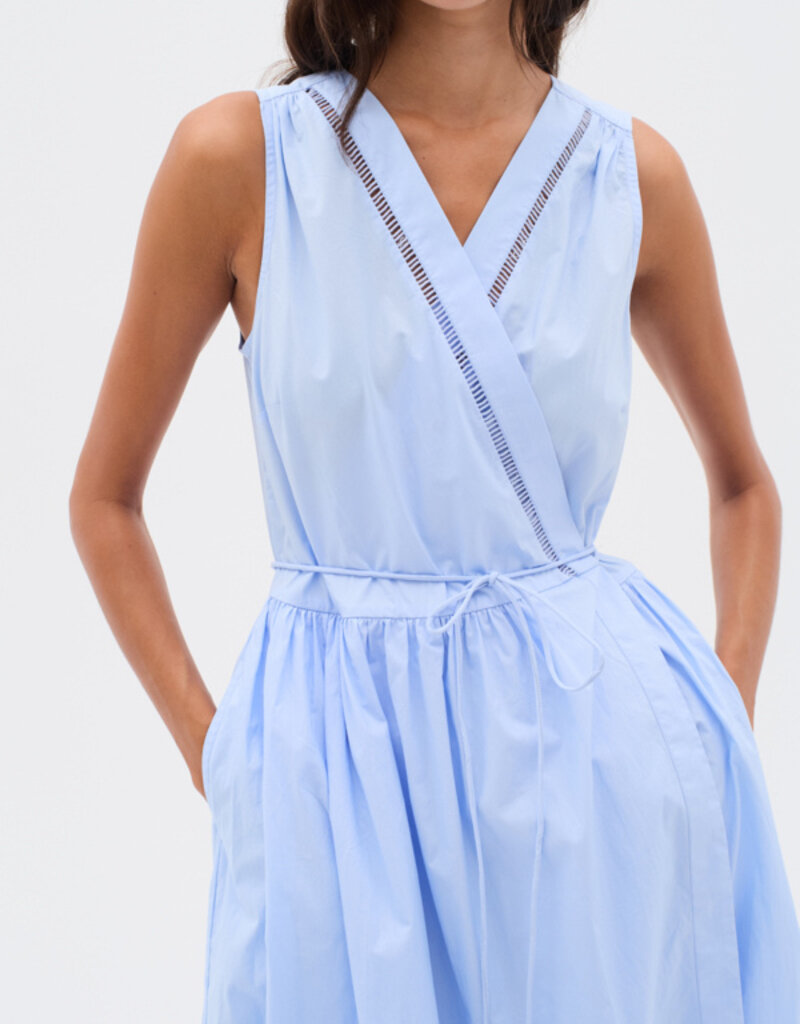 InWear Furla Cotton Poplin Wrap Dress In Blue