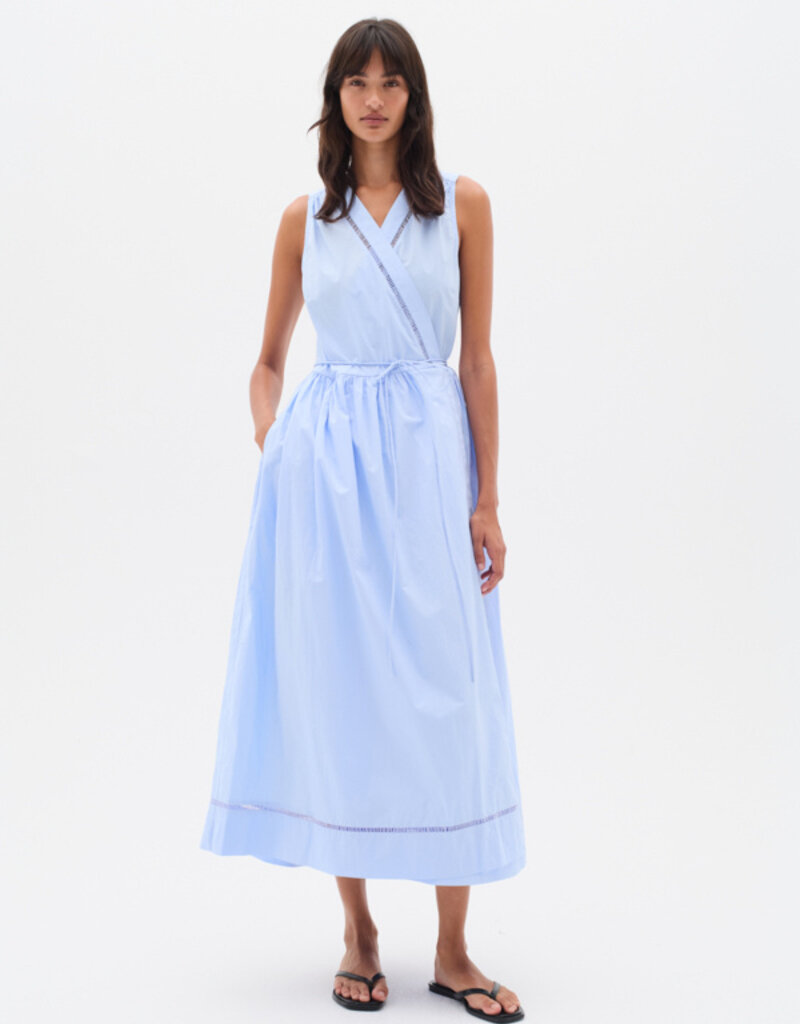 InWear Furla Cotton Poplin Wrap Dress In Blue