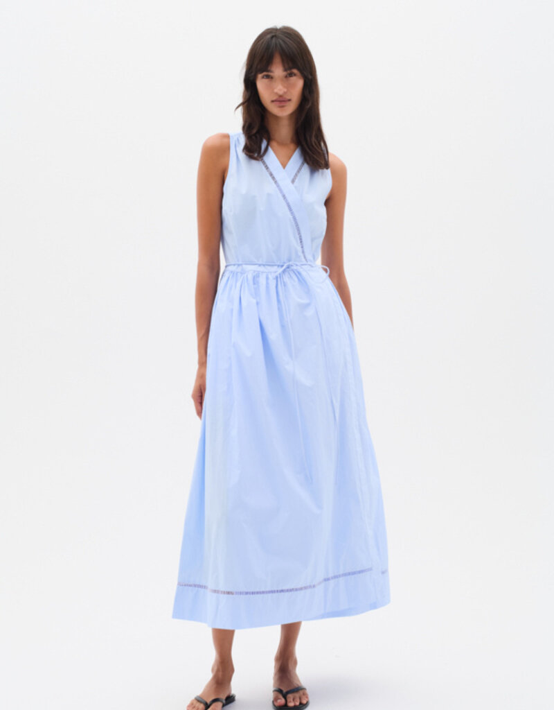 InWear Furla Cotton Poplin Wrap Dress In Blue