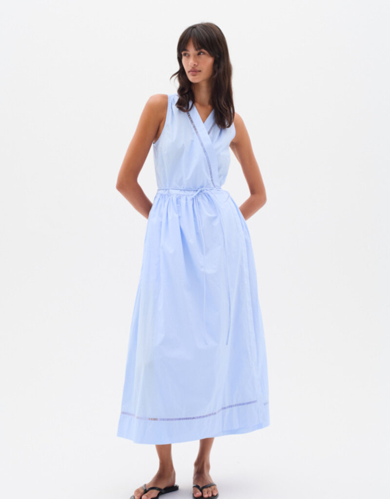 InWear Furla Cotton Poplin Wrap Dress In Blue