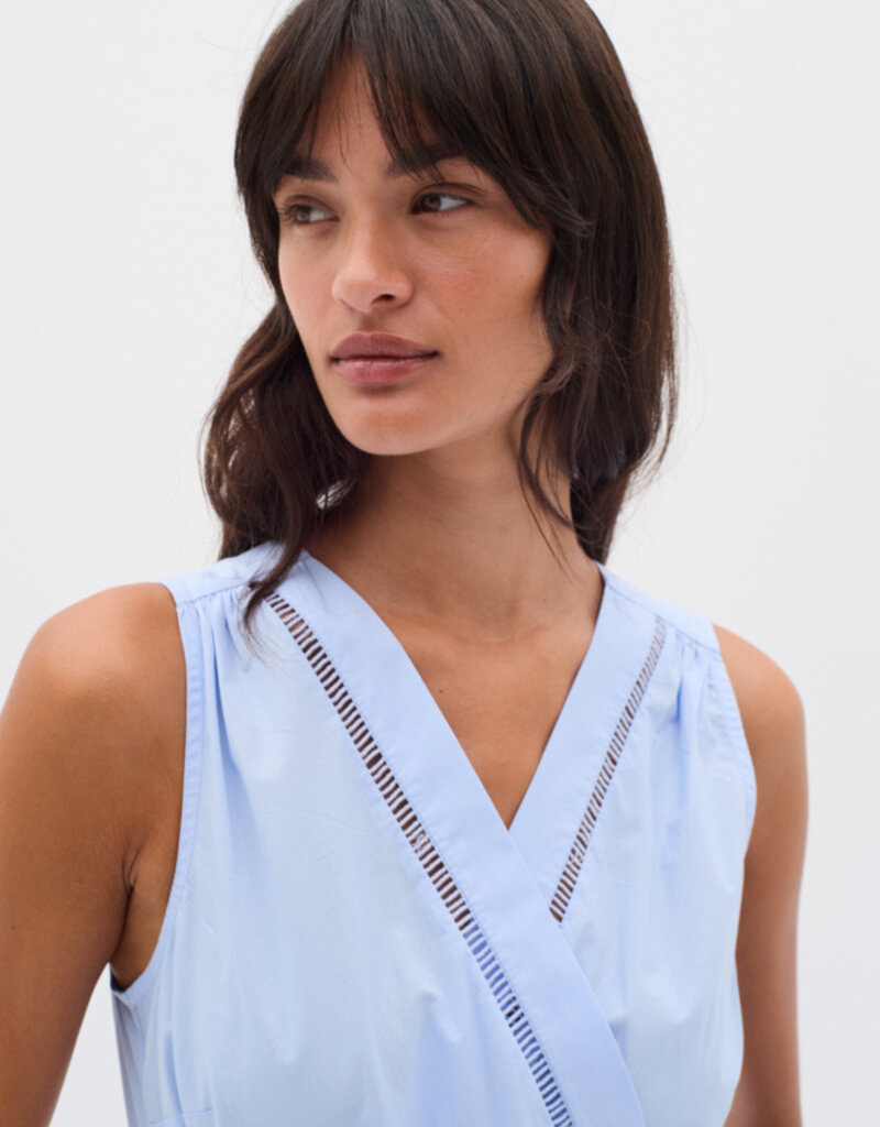 InWear Furla Cotton Poplin Wrap Dress In Blue