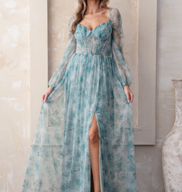 Soieblu Nessa Rose Printed Maxi in Green Floral