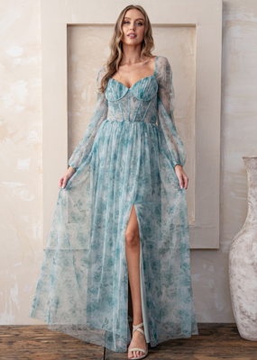 Soieblu Nessa Rose Printed Maxi in Green Floral