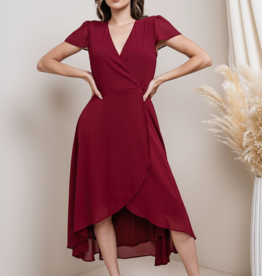 Soieblu Molly Midi Wrap Dress in Wine