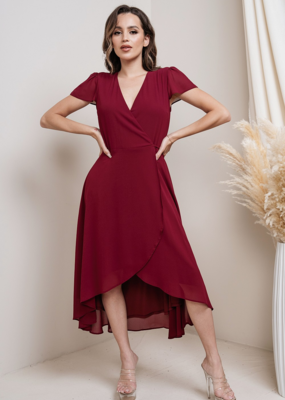 Soieblu Molly Midi Wrap Dress in Wine