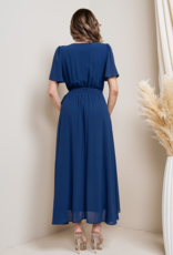 Soieblu Lexi Midi Wrap Dress in Parisian Blue