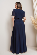 Soieblu Lexi Wrap Maxi Dress in Navy
