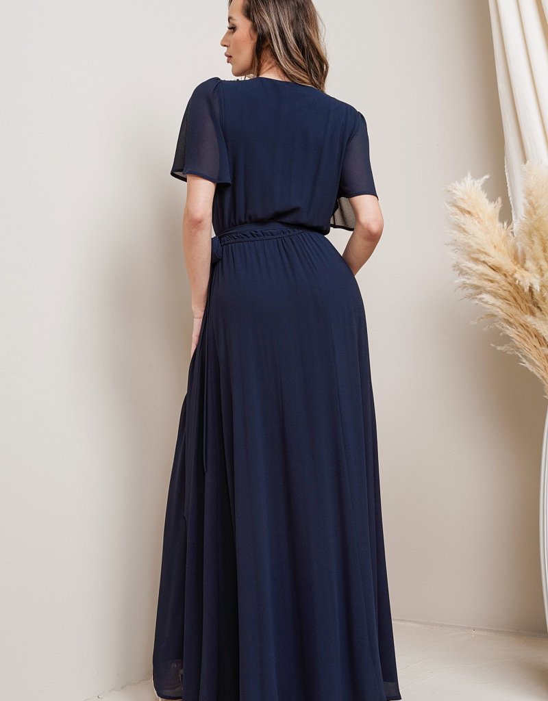 Soieblu Lexi Wrap Maxi Dress in Navy