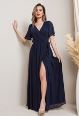 Soieblu Lexi Wrap Maxi Dress in Navy