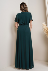Soieblu Lexi Maxi Wrap Dress in Emerald Green