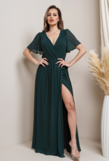 Soieblu Lexi Maxi Wrap Dress in Emerald Green