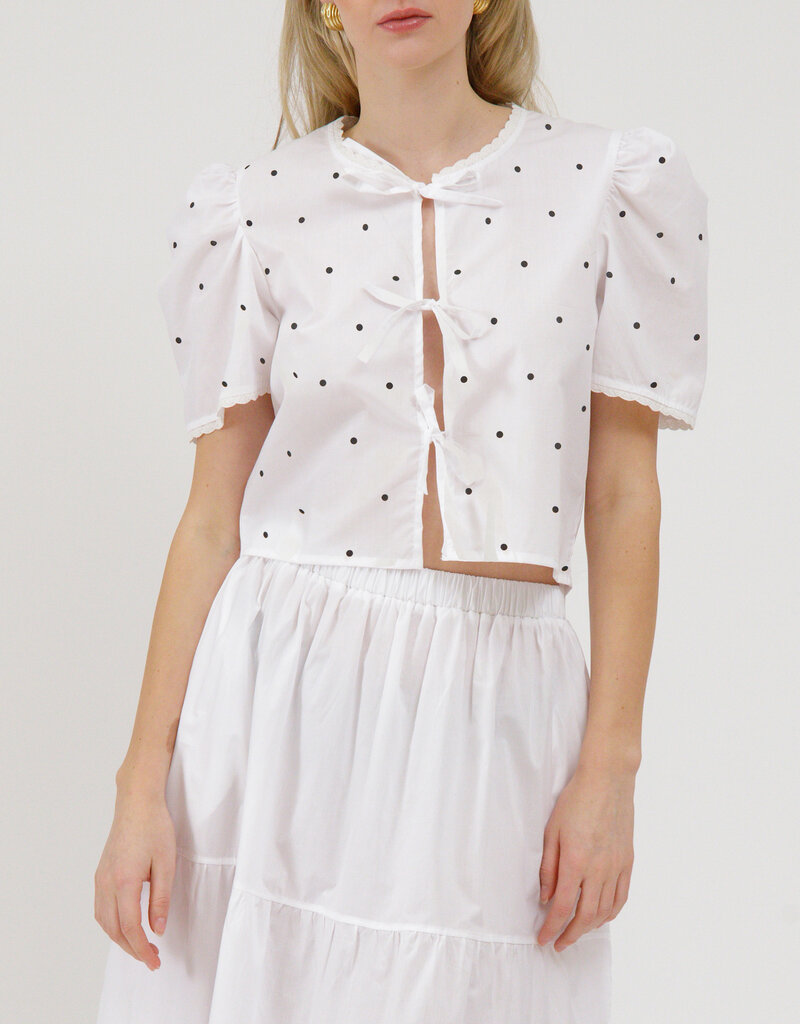 Brunette the Label Poplin Tie Up Top